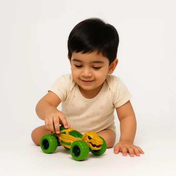 Dinosaur Stunt Car - Dinosaur Racing Car for kids/  Inertia Function, Strong Wheels & Springs