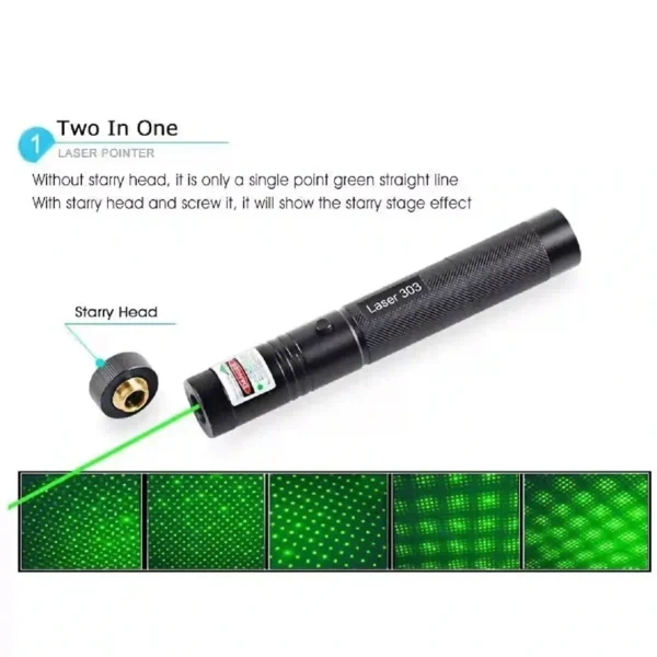Green Laser Pointer Rechargeable - High-Power, Long-Range Laser - 10 Km, with charging adapter
