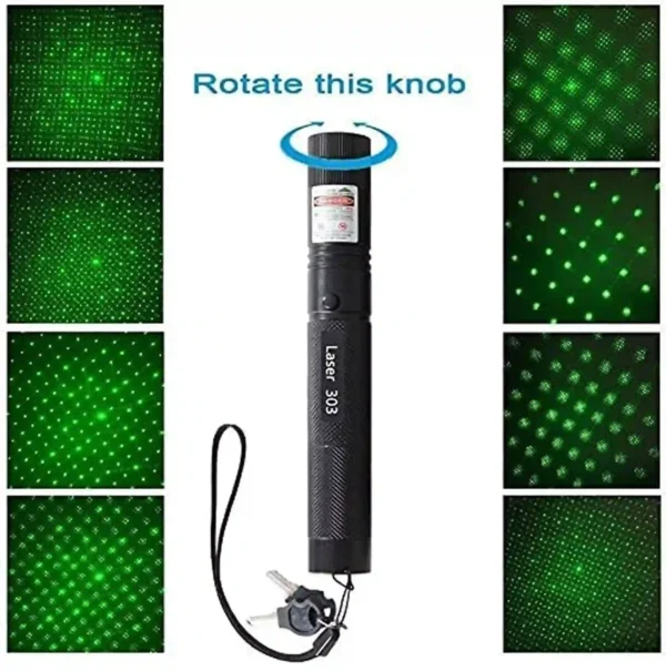 Green Laser Pointer Rechargeable - High-Power, Long-Range Laser - 10 Km, with charging adapter