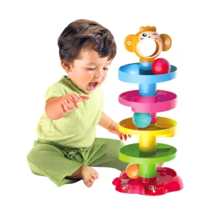 Roll Ball Drop and Roll Swirling Tower Toy - BPA Free Stacking Puzzle Rattle Balls for Kids