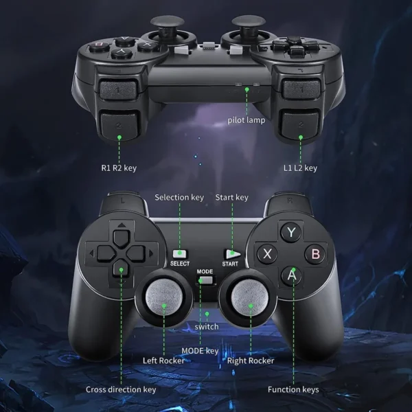 TV Gaming Stick - Wireless Retro Console with 24,000+ Games and Dual-Player Setup- Mario, Contra etc.