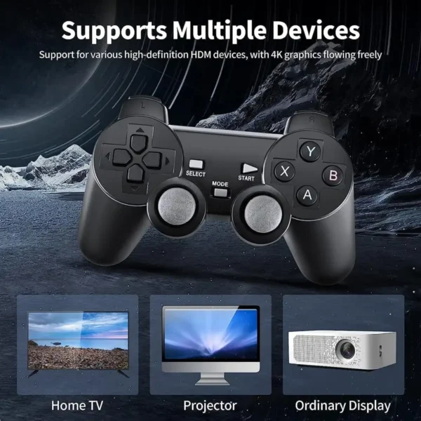 TV Gaming Stick - Wireless Retro Console with 24,000+ Games and Dual-Player Setup- Mario, Contra etc.
