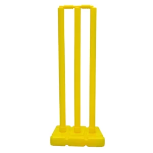 Manboc Plastic Cricket Stump Set Premium – Pack of 3 stumps, 2 Bails & 1 Base, Perfect for All Ages