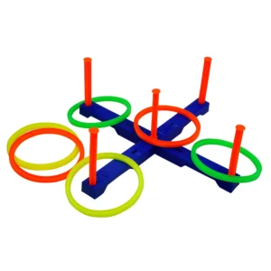 Manboc's 2-in-1 Plastic Ring Toss Game for Kids – Fun Indoor and Outdoor Learning Activity | Multi-Colored Ring Toss and Round Stacking Game for Kids